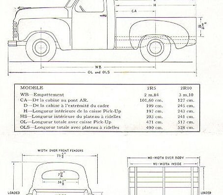 Studebacker Truck (1949) truck drawings (figures)